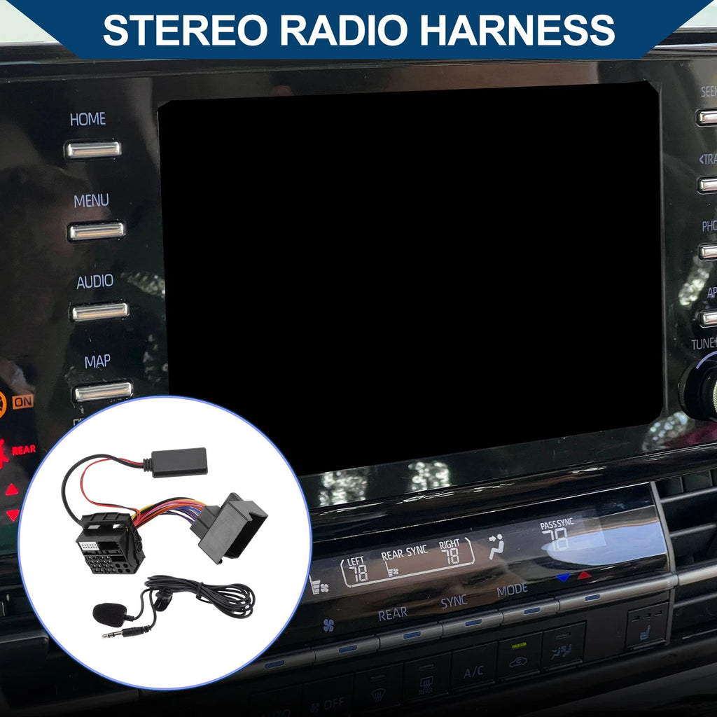 Stereo Radio Harness Replacement for Audi 16 Pin Microphone Handsfree (—)