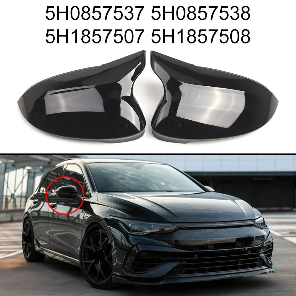 Mirror Housing Covers for For Golf 8 2020-2024 Glossy Black ABS Construction