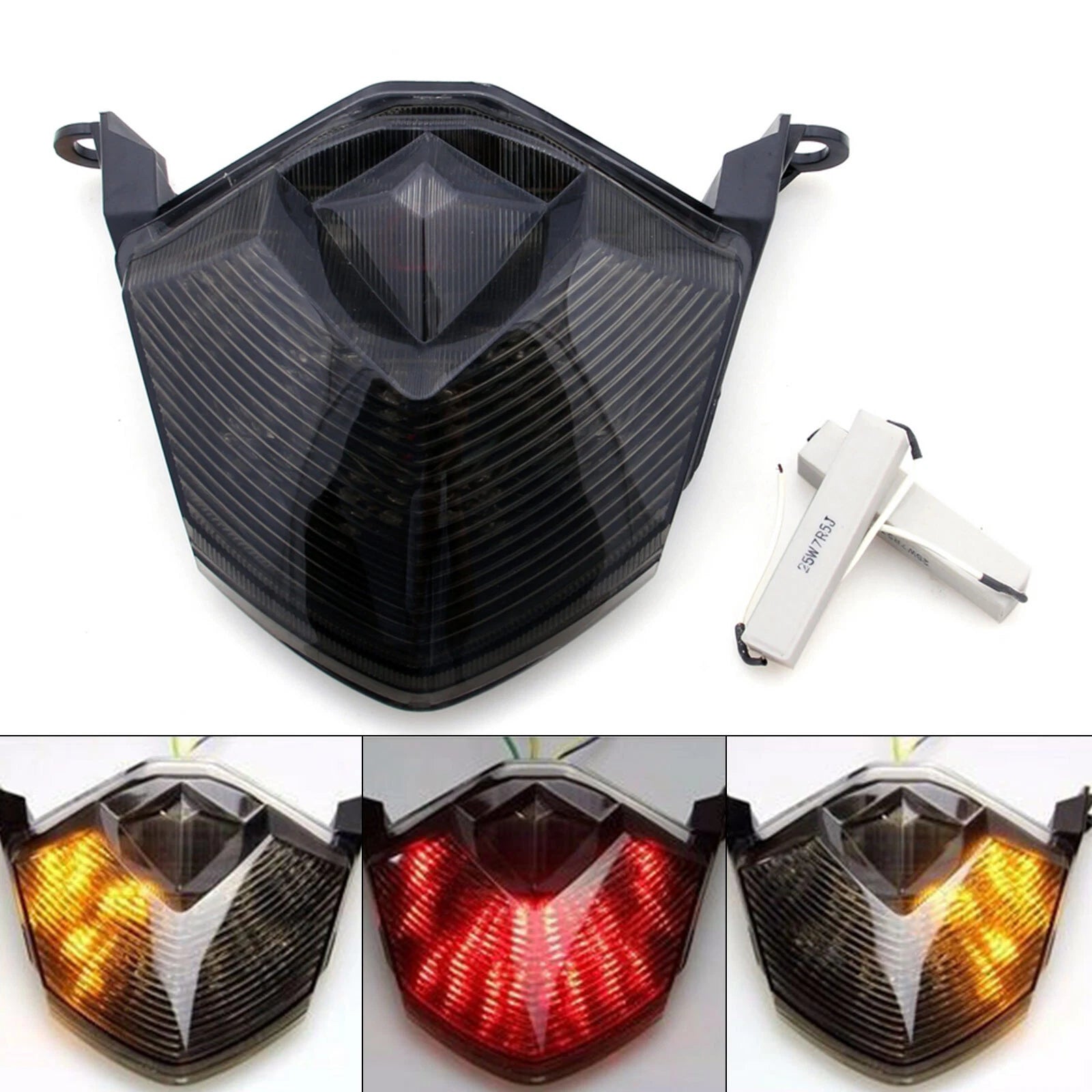 Integrated LED TailLight Turn Signals for Kawasaki Z750 Z1000 ZX6R ZX10R (2004–2023)