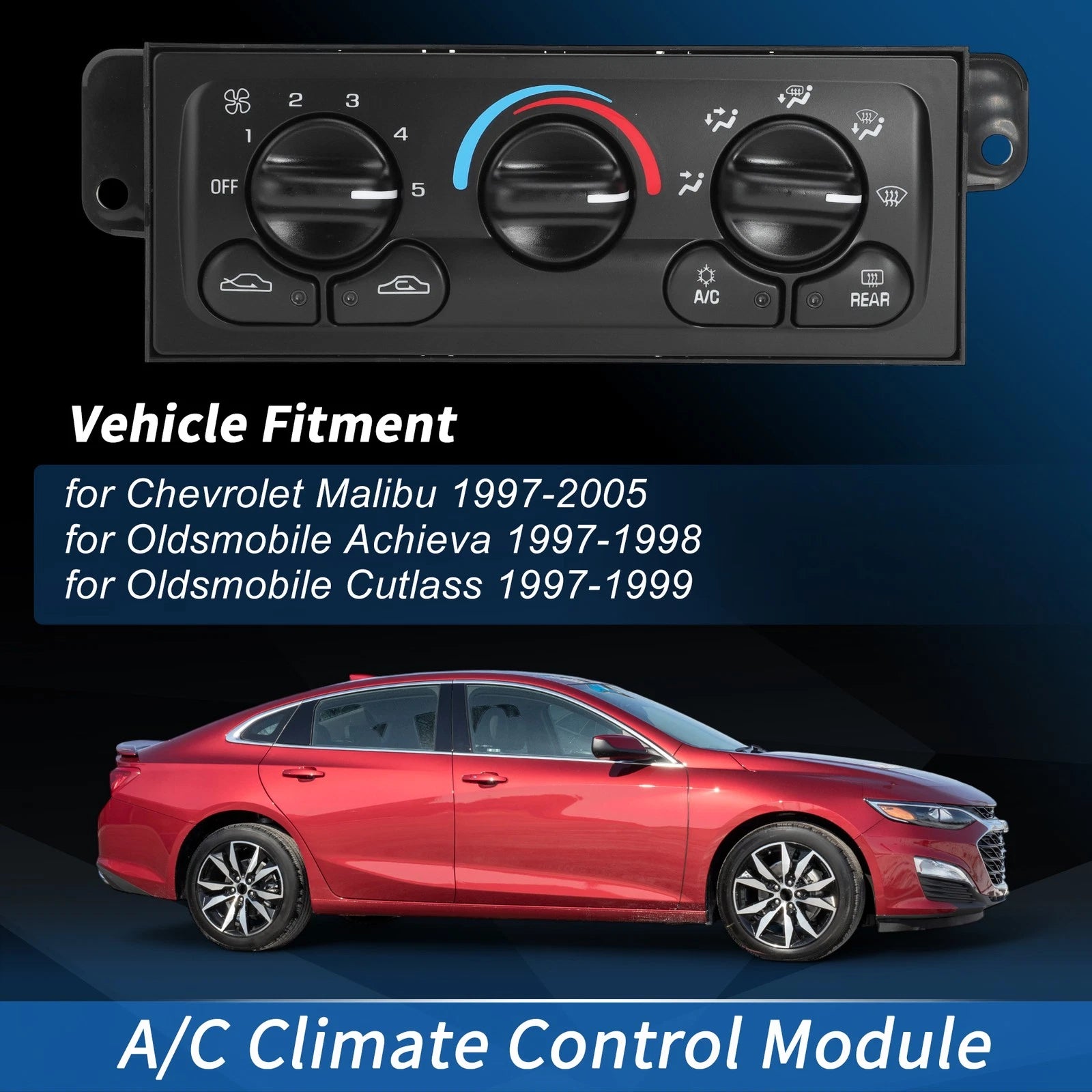 A/C Heater Climate Control Module Panel Replacement for Chevrolet Malibu (1997–2005)