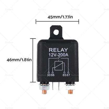 12V 200A Heavy Duty Split Charge Relay for Car (4Pin Starter Switch)