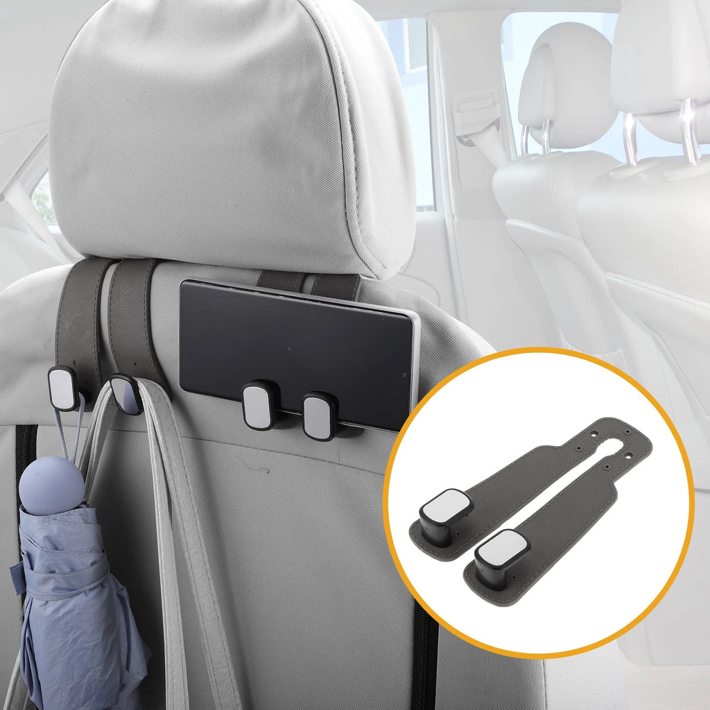 2 Pcs Universal Car Seat Headrest Hook for Hanging Purses (Gray Blue)