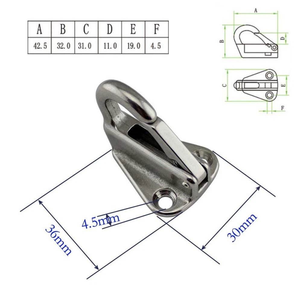 2 Pack Stainless Steel Spring Snap Fending Hook for Boat