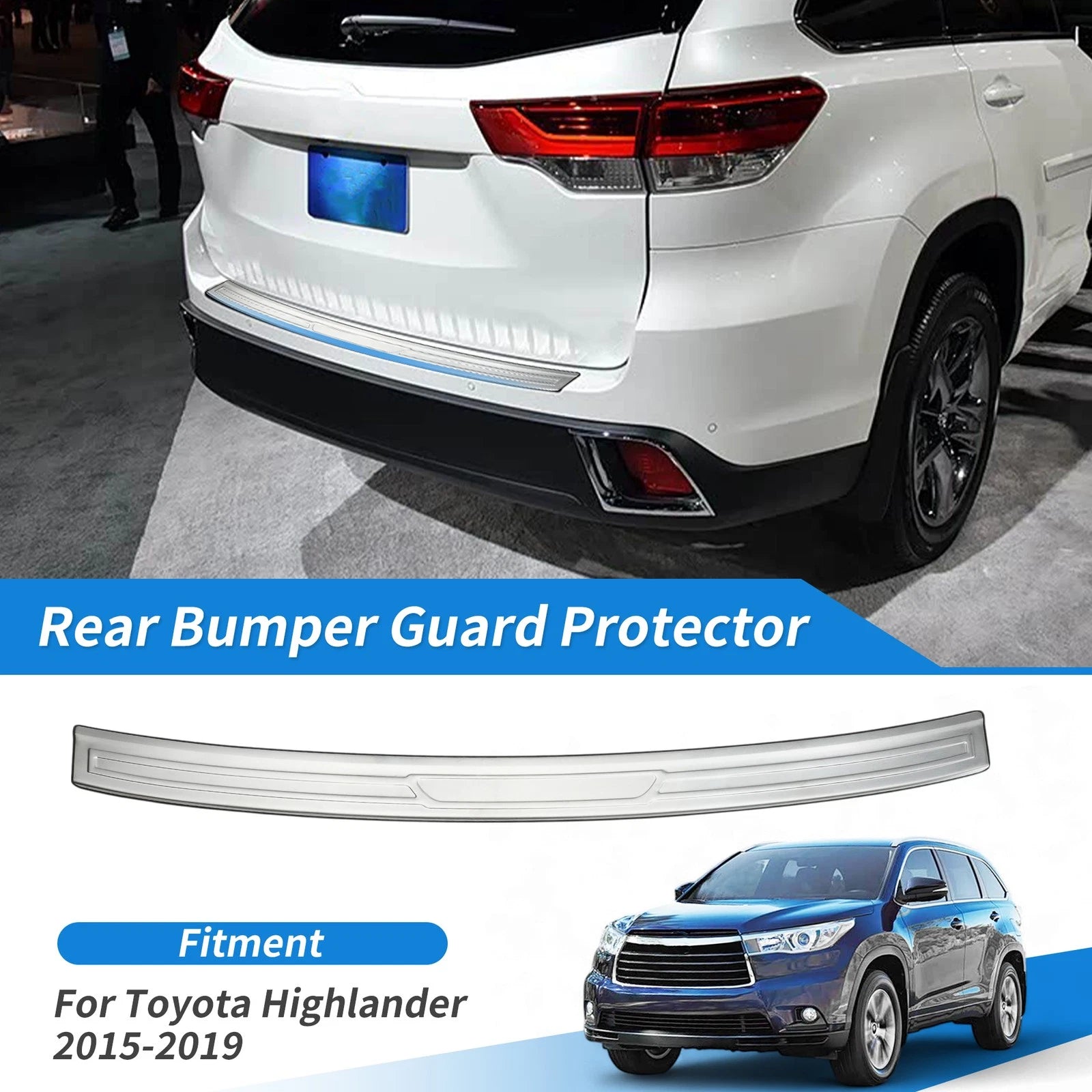 Rear Bumper Guard Protector for Toyota Highlander (2015–2019)
