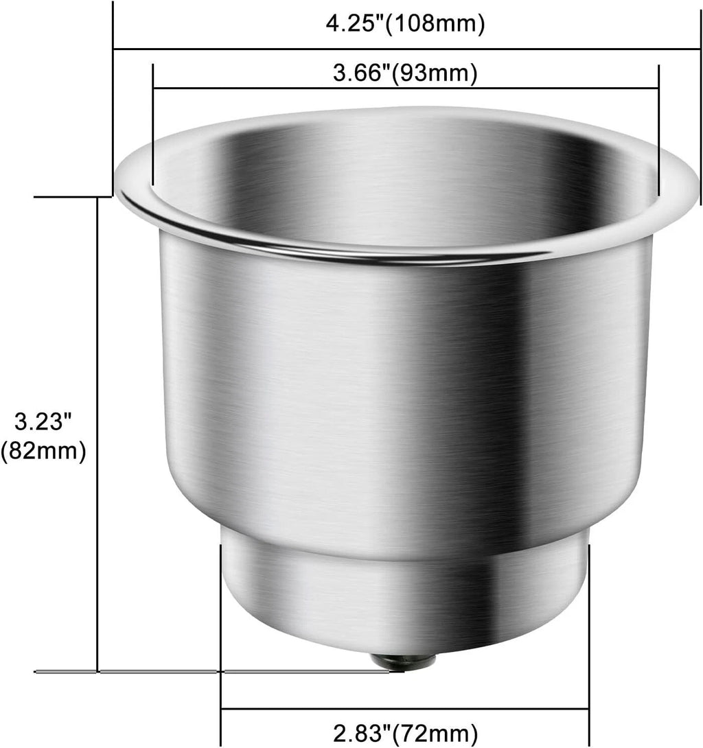 5 Pack Stainless Steel Cup Drink Holder for Marine Boat RV Camper