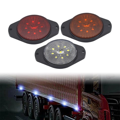 9 LED Side Marker Lamps for Buses, Tractors, Boats, Vans, Caravans, RVs