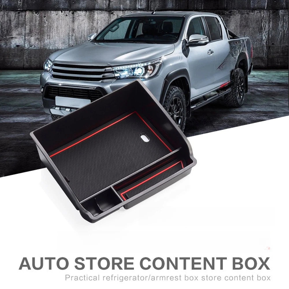 ABS Console Storage Box Armrest Tray for Toyota Hilux (2015–2022)