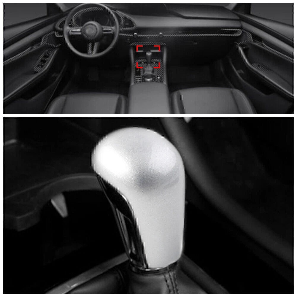 Silver Console gear shift knob cover trim For Mazda 3 Axela 2020-2021 GZ
