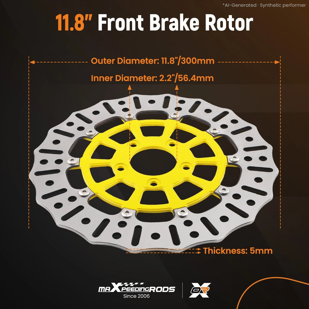2X Floating Front Brake Rotor Disc for Harley-Davidson Softail (2015–2024) 11.8"