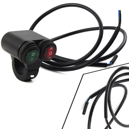 1 Pcs 7/8'' 12V Motorcycle Handlebar Headlight Fog Spot Light Dual On Off Switch