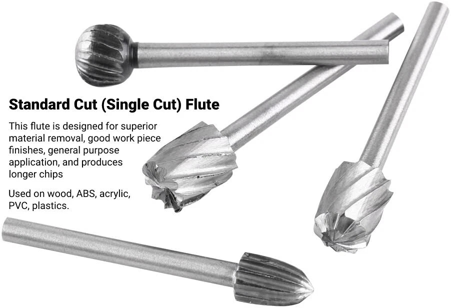 20PCS HSS Rotary Burrs for Dremel Tool (1/8")