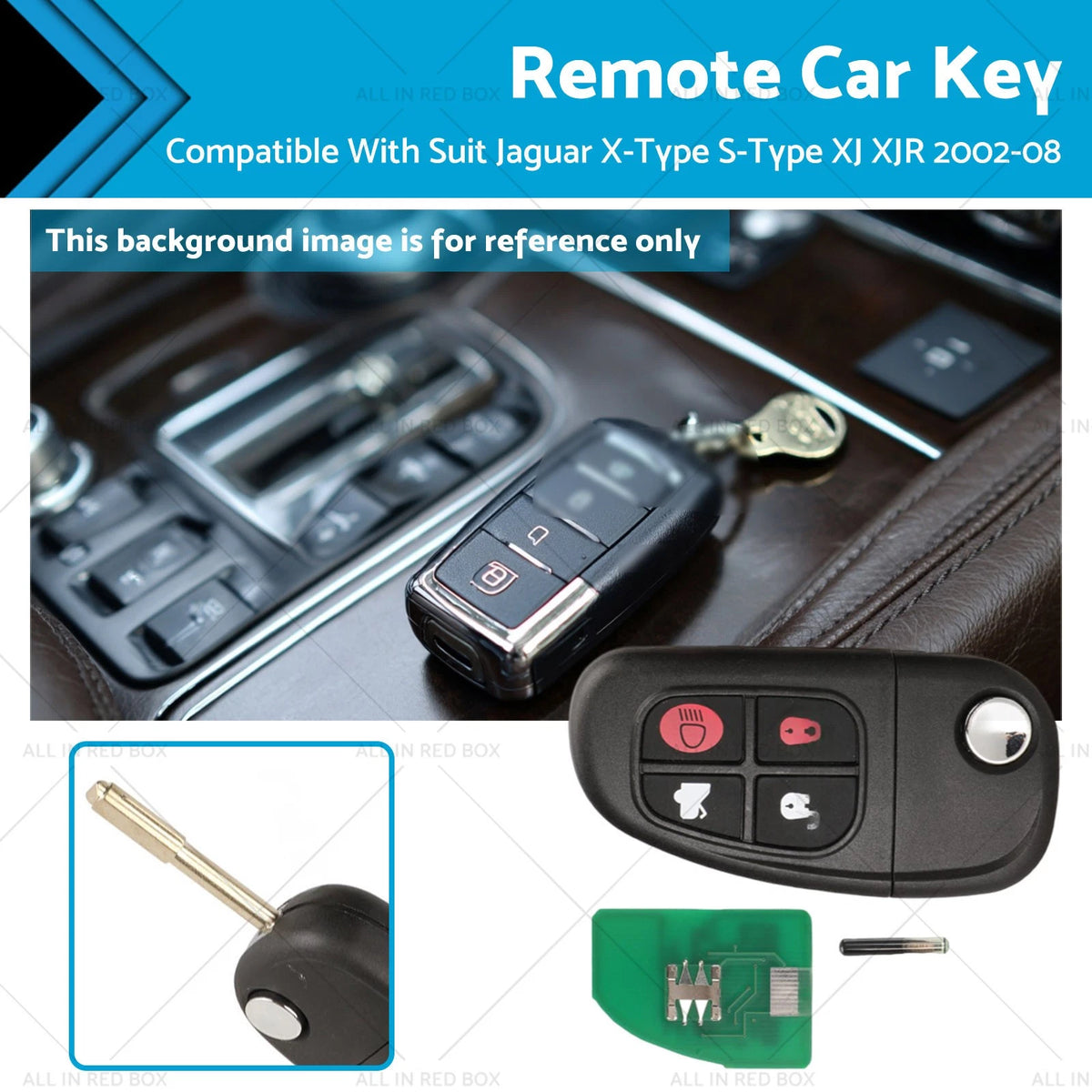 Transponder Key Fob for Jaguar XJ, X-Type, S-Type (2002–2008)