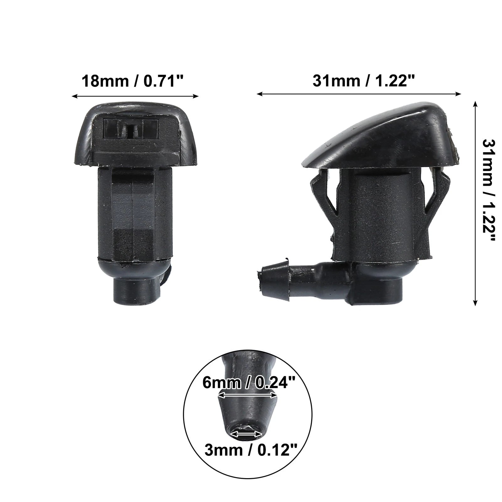 Pair Front Windshield Washer Nozzles for Toyota Solara (2004–2008)