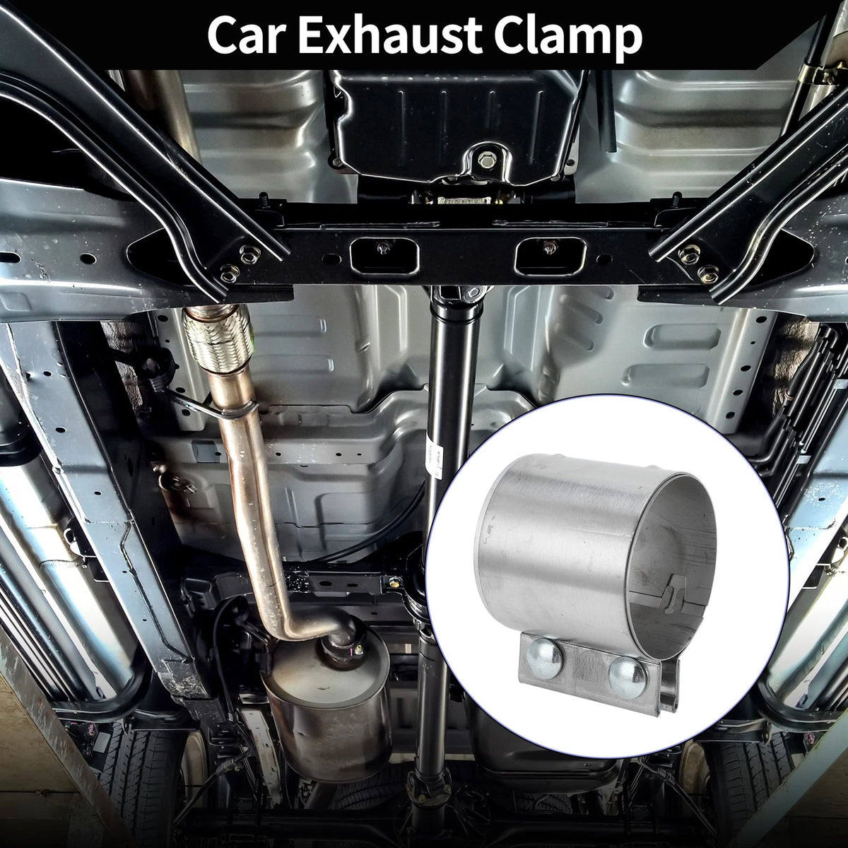 Exhaust Pipe Clamp for Car Stainless Steel 3.35" (87mm)