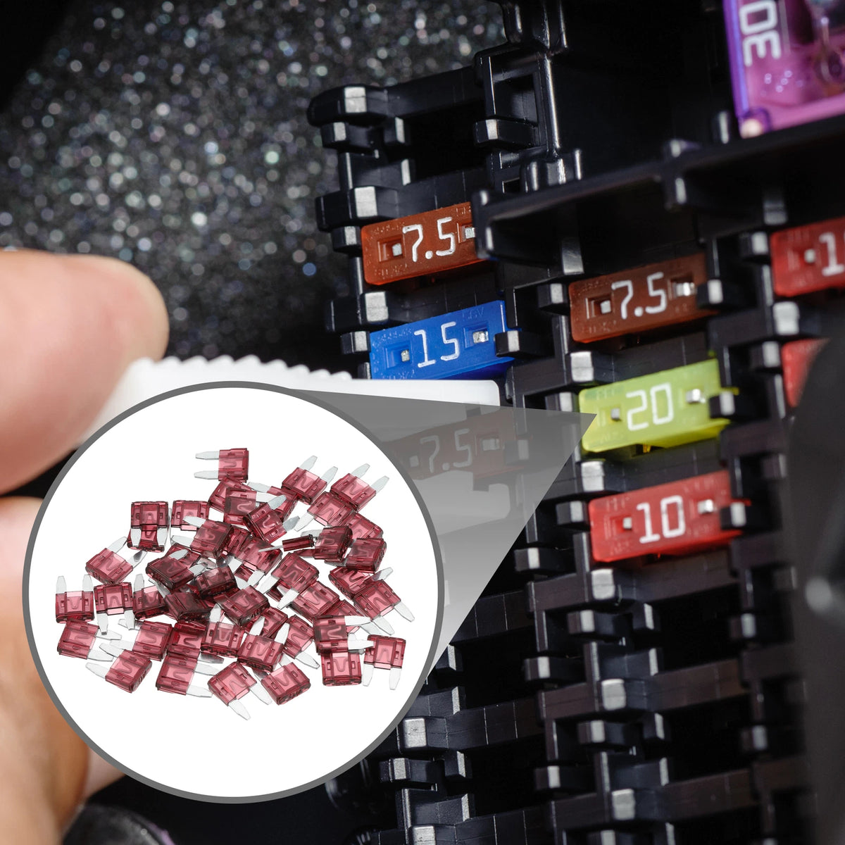 50 Pcs Mini 40AMP APM/ATM Blade Fuses for Universal Vehicles (All Years)