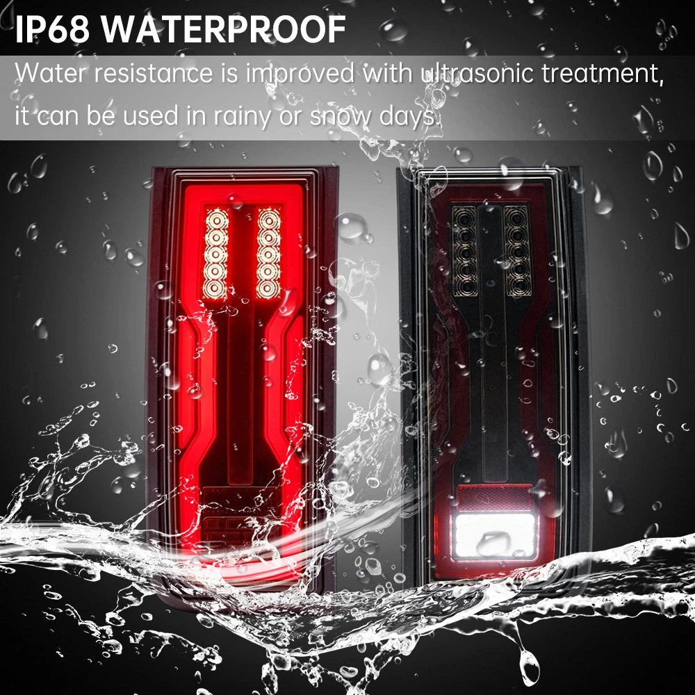 2X Smoke LED Tail Brake Turn Signal Lights for Hummer H2 (2003–2009)