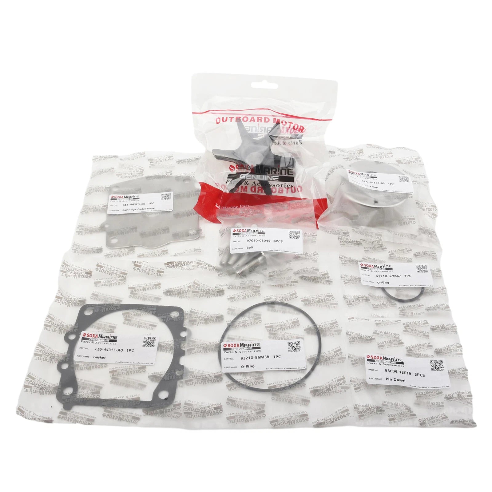 Water Pump Repair Service Kit 6N6-W0078-00 for Yamaha Outboard