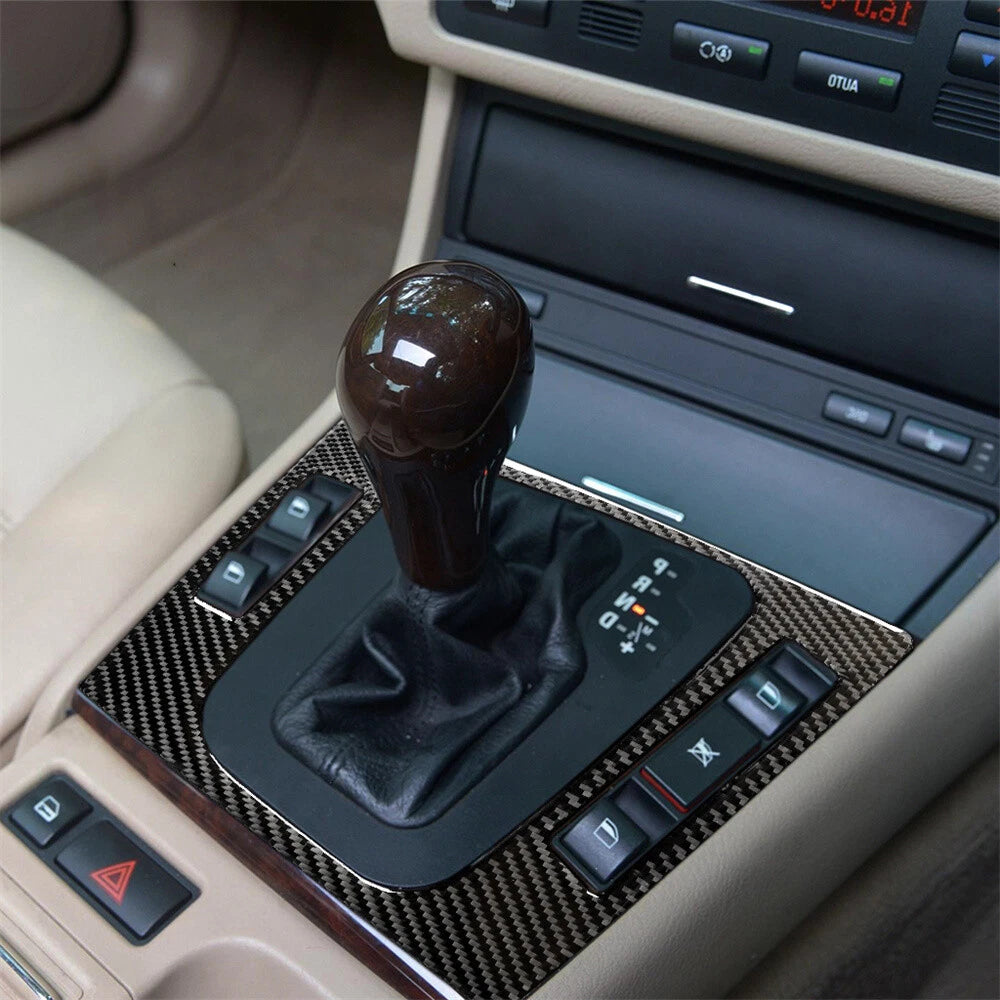Carbon Fiber Gear Shift Panel Cover for BMW 3 Series M3 E46 (1998–2005) RHD