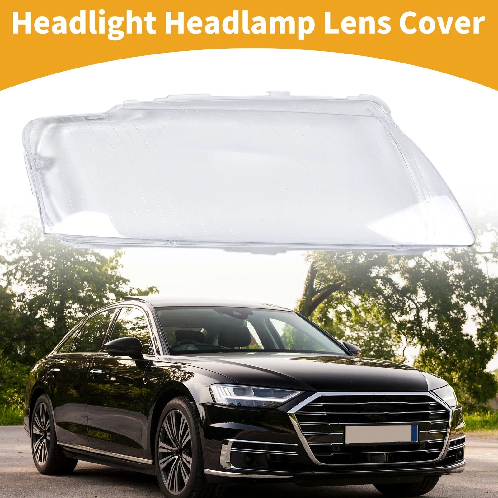 Headlight Lens Cover Front Right Replacement for Audi A8 (2004–2009)