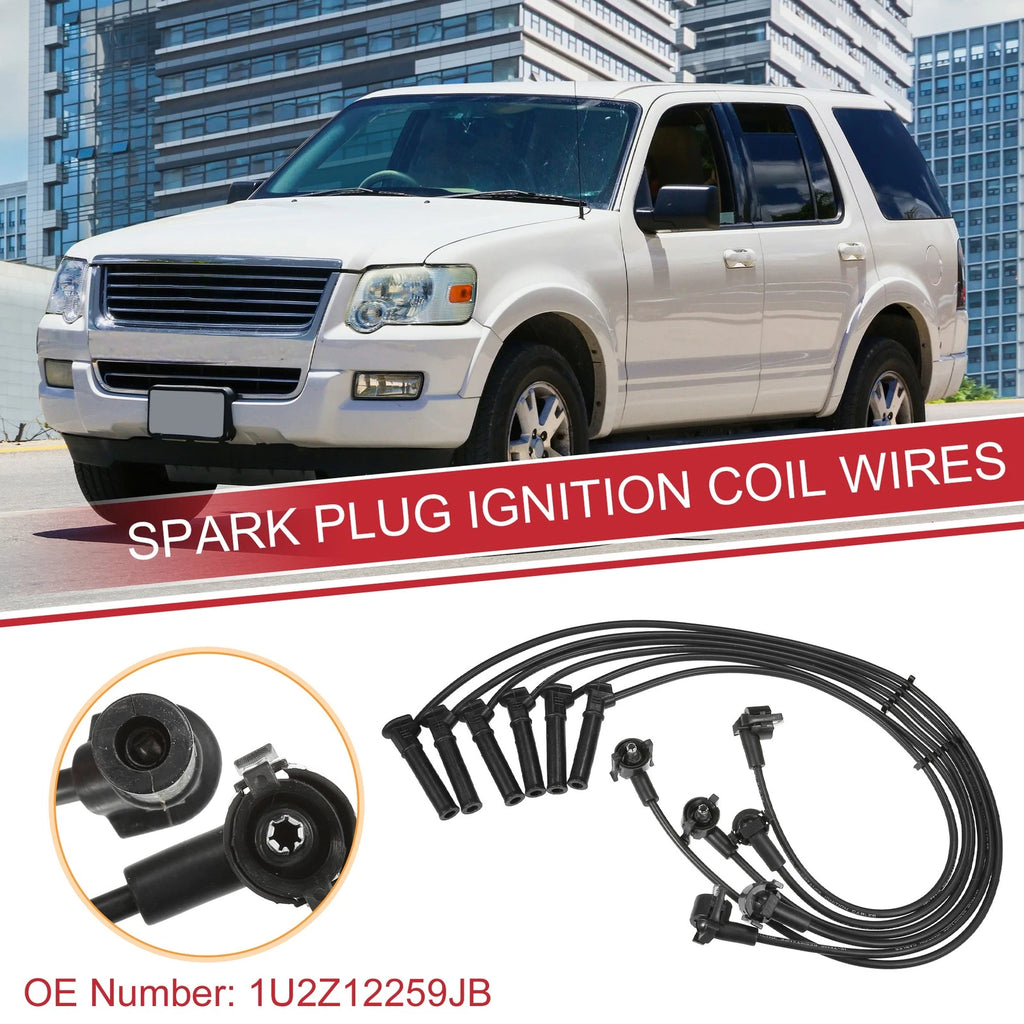 6X Spark Plug Wire Ignition Coil Cable No.1U2Z12259JB for Ford Explorer (2002–2005)