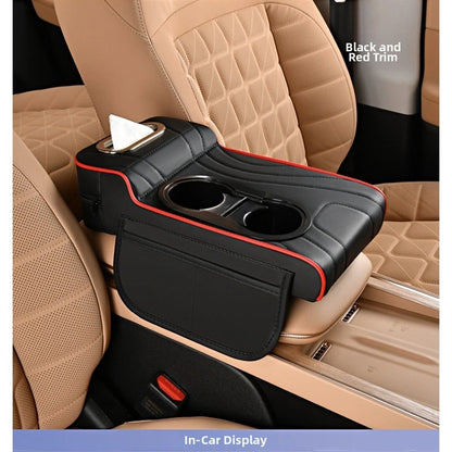 Armrest Pad Cover for - Leather, Side Storage