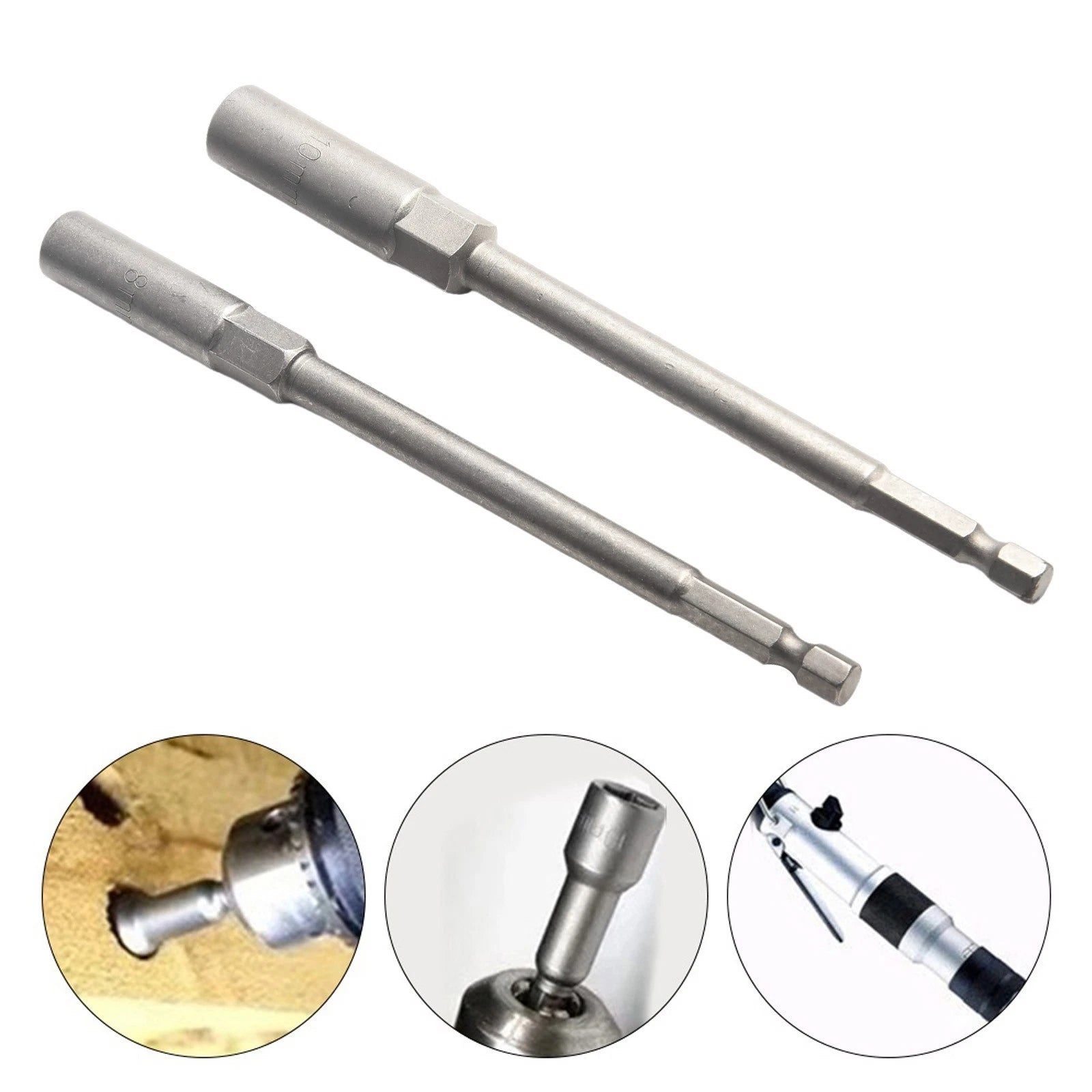2X Heavy Duty Hex Socket Nut Driver Set for Industrial Applications