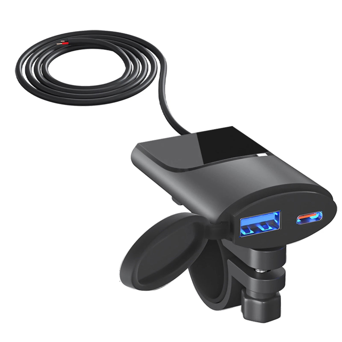 USB Charger Adapter for Motorcycle (Waterproof, USB A + Type C)