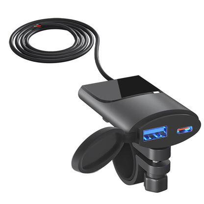 USB Charger Adapter for Motorcycle (Waterproof, USB A + Type C)