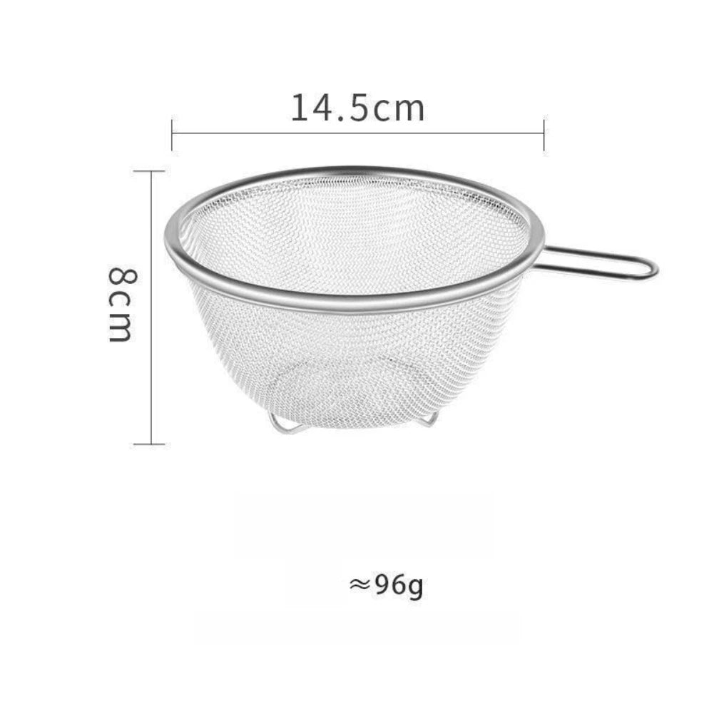 Fine Mesh Stainless Steel Drain Basket for Rice Washing & Vegetables