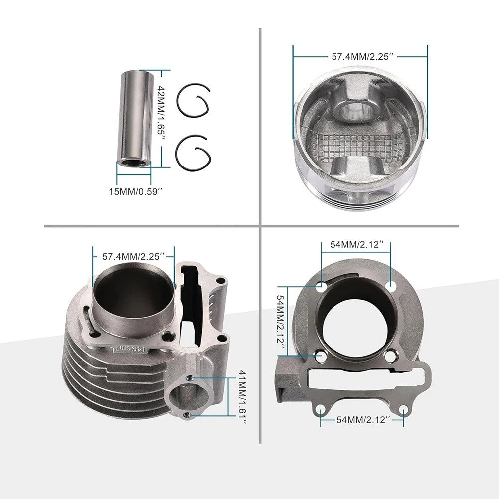 57mm Big Bore Cylinder Kit for GY6 125cc 150cc Engine Models