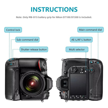 Vertical Battery Grip for Nikon D7100 D7200 (2013–2016)