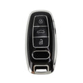 TPU Smart Key Case Black Silver for Audi A1 with 3 Buttons (2010–2018)
