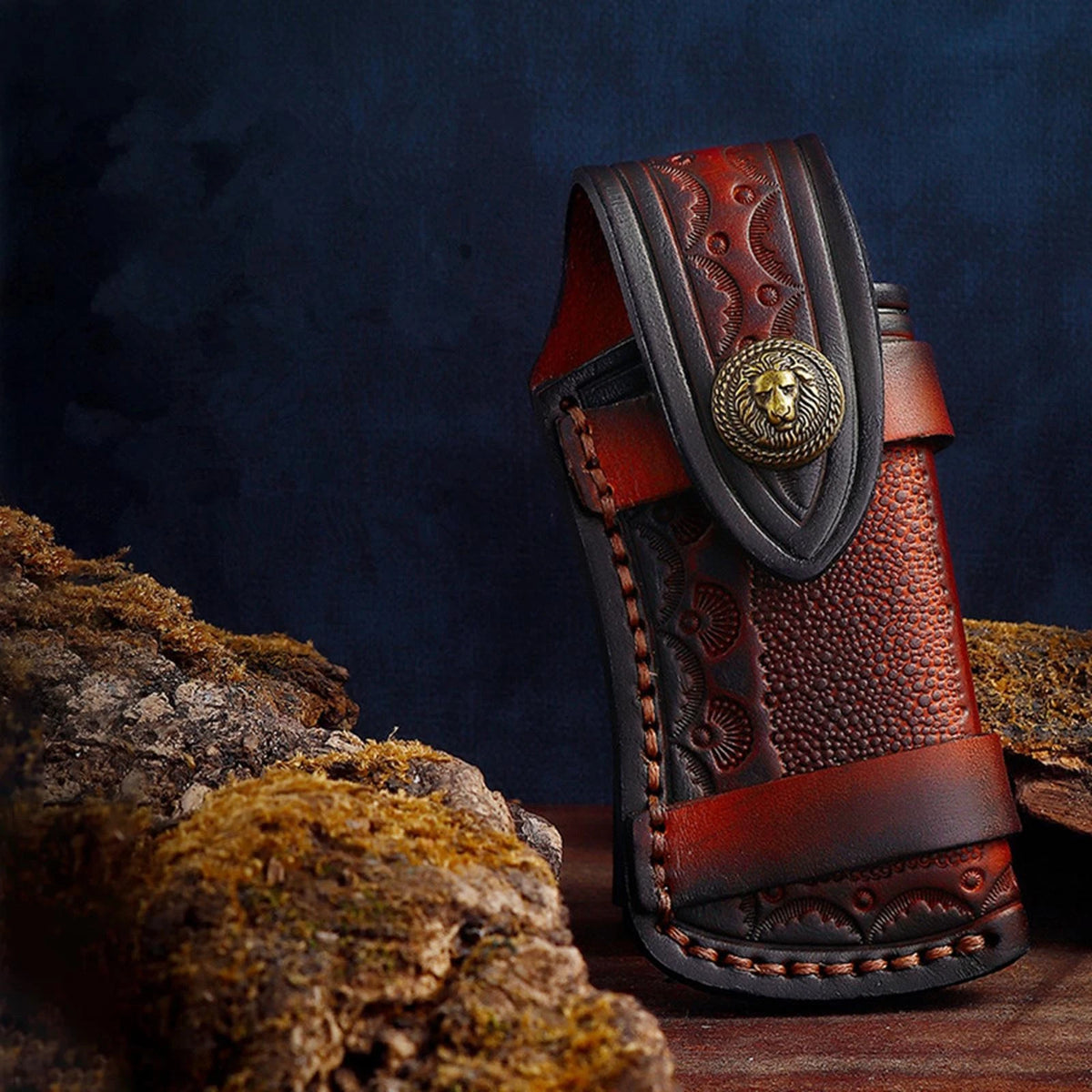 Leather Knife Sheath for Folding Knife Pocket Knife (4")