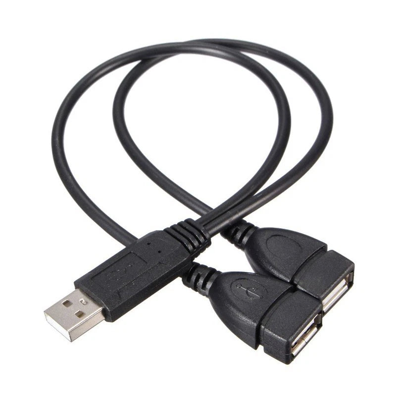 USB Y Splitter Cable Connector for Dual USB Female Jack (2.0A)