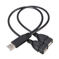 USB Y Splitter Cable Connector for Dual USB Female Jack (2.0A)