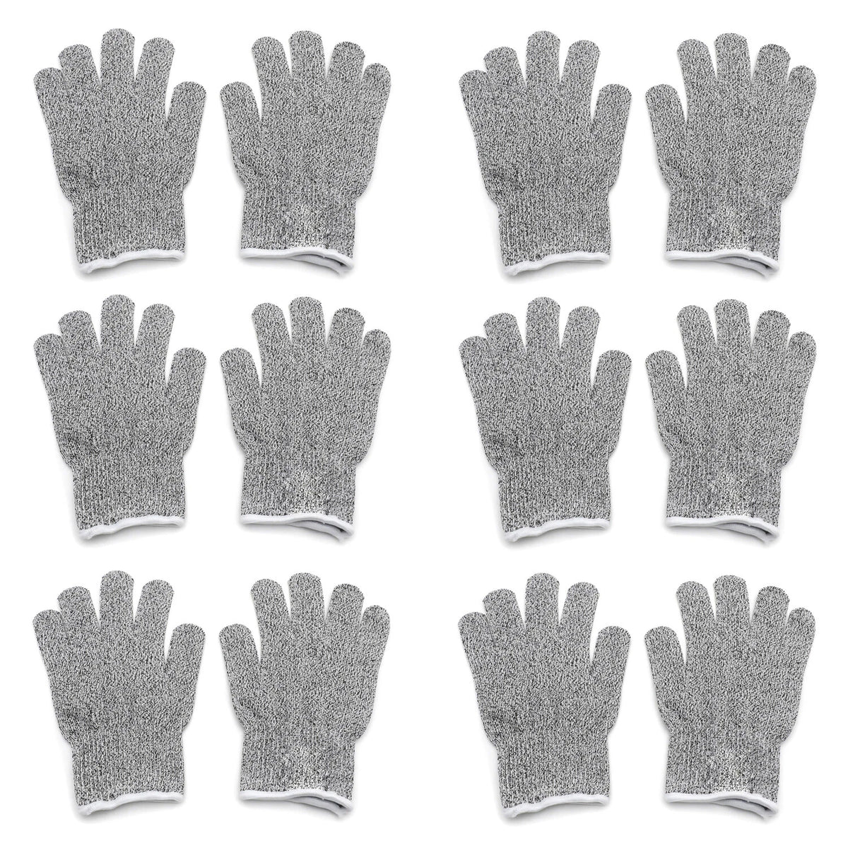 6 Pair Cut Resistant Gloves Level 5 for Kitchen Use