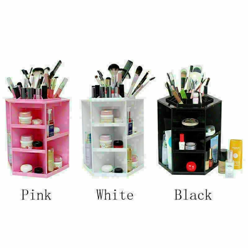 360 Degree Rotating Makeup Organizer Cosmetic Display Spinning Storage Rack