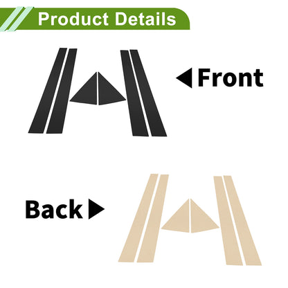 Set of 6 Pillar Window Trim for Chevrolet Optra (2004–2009) Black
