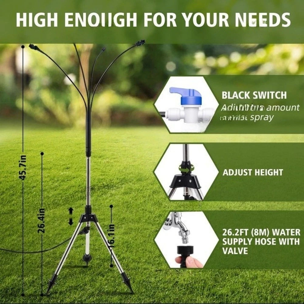 8M Flexible PVC Tube Adjustable Height Tripod Misting Kit