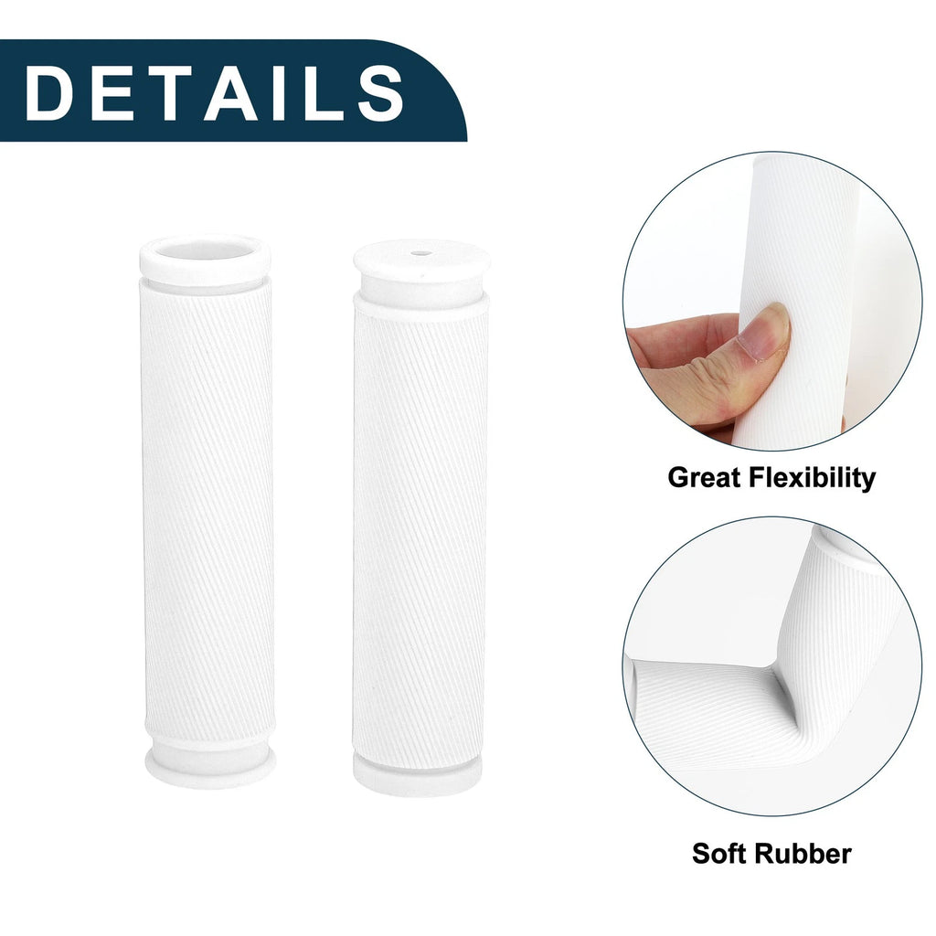 Handlebar Grips 125mm Lightweight MTB End Grip Protectors for White Pair