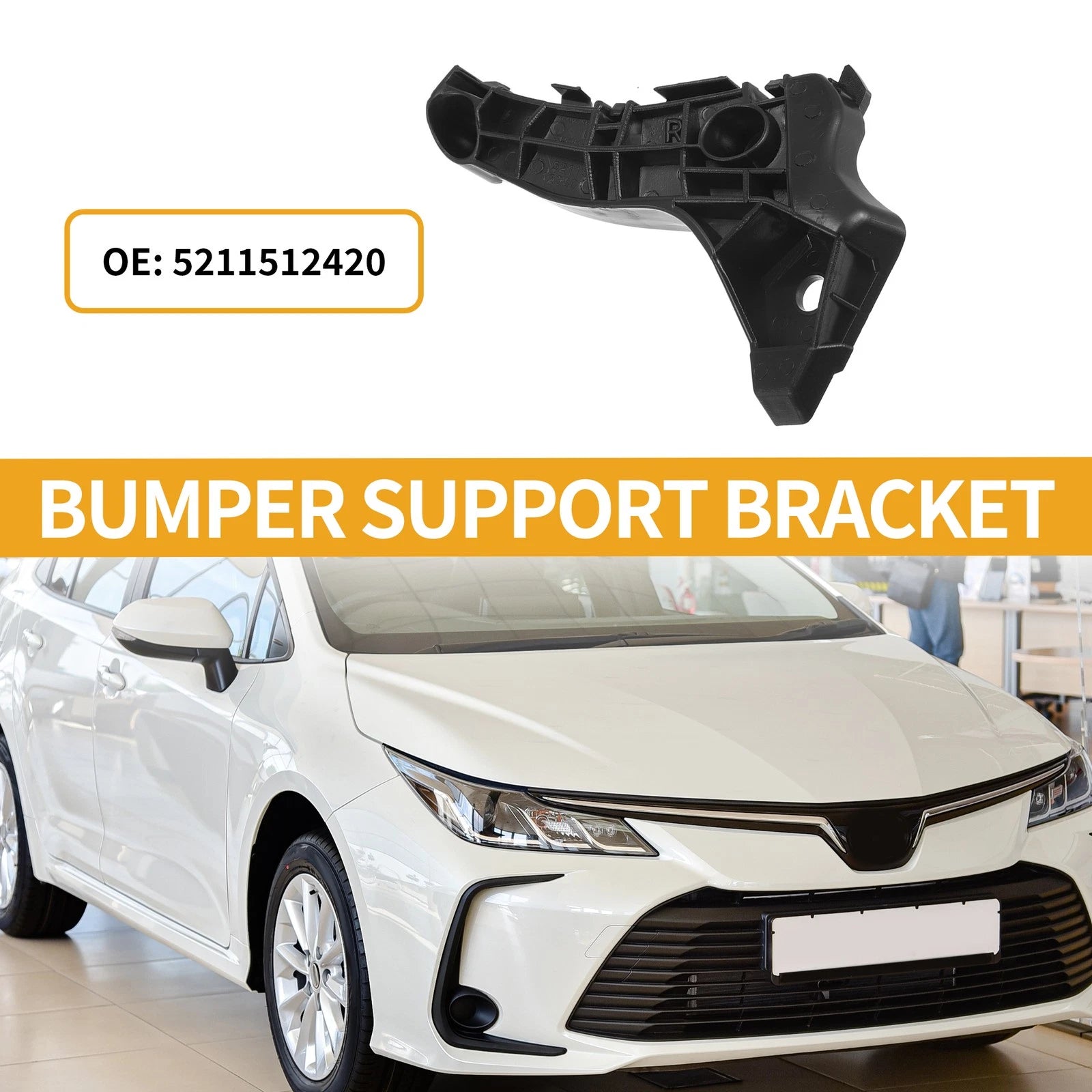 RH Side Front Bumper Support Bracket Replacement for Toyota Corolla (2004–2006)
