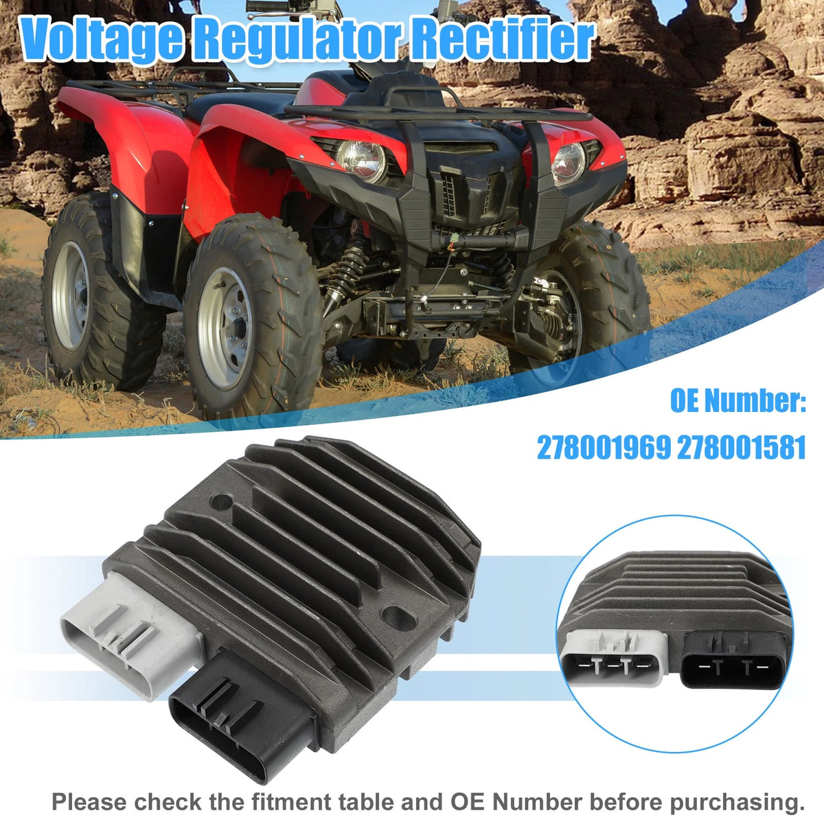 Voltage Regulator Rectifier 1D7-81960-00-0 for Yamaha Grizzly 700 (2008–2015)