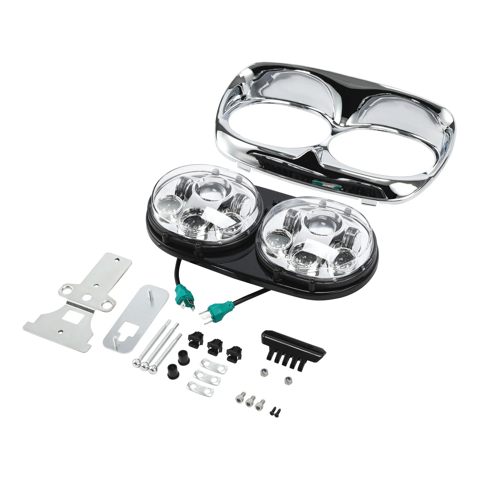 5 3/4" Projector LED Dual Front Headlight Lamp for Harley Road Glide (1998–2013)