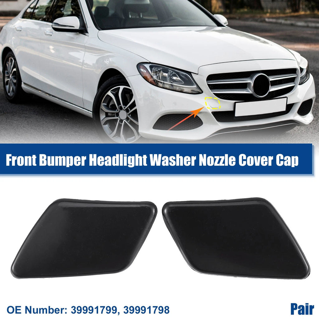 Pair Headlight Washer Nozzle Caps for Volvo S40 (2004–2011)