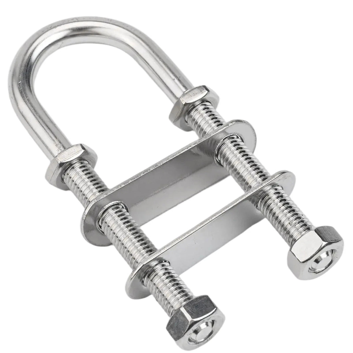 Adjustable Boat Stern Bow Eye Tie Down U Bolt - Silver Finish