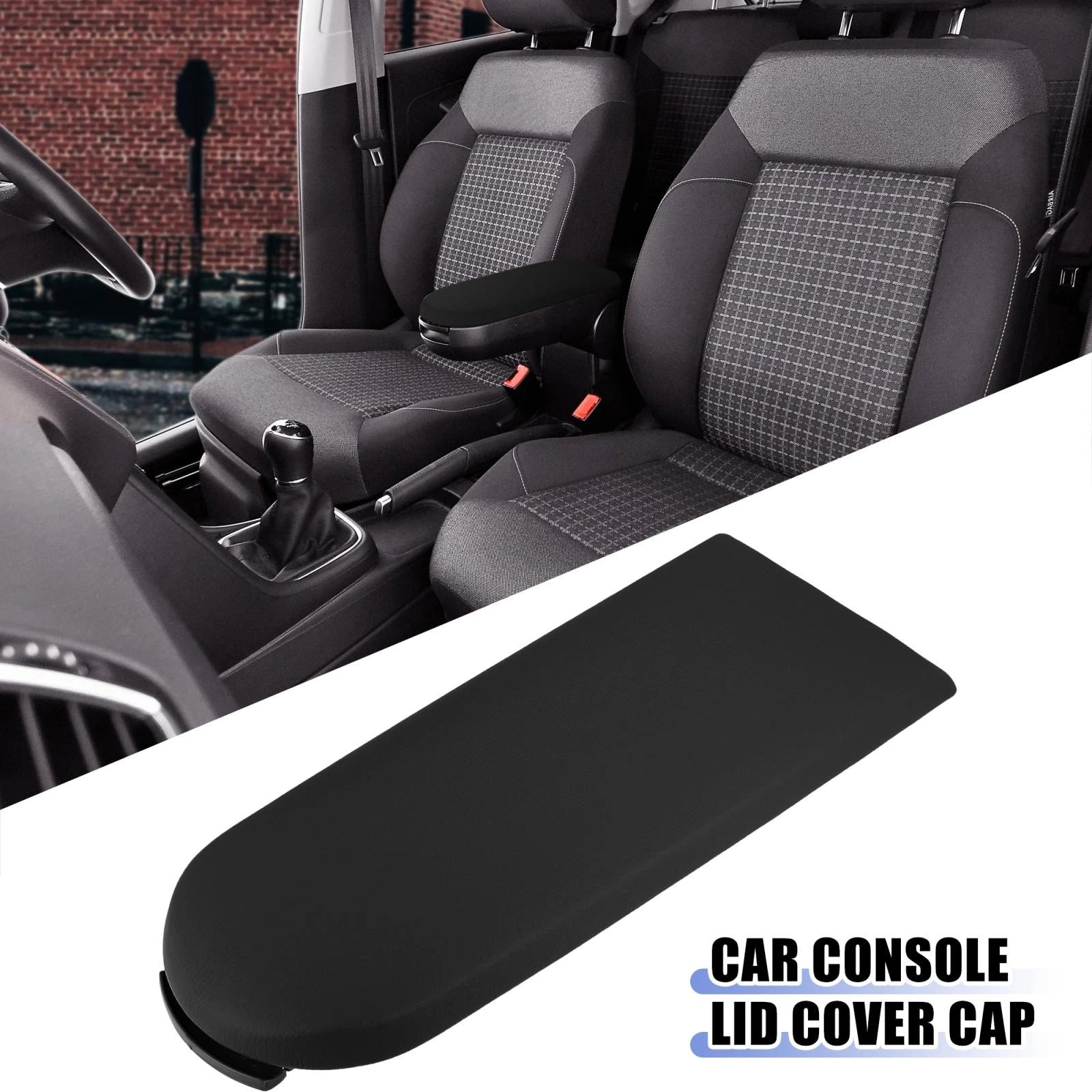Center Console Armrest Cover Cap Replacement for VW Jetta Golf Black (2011–2023)