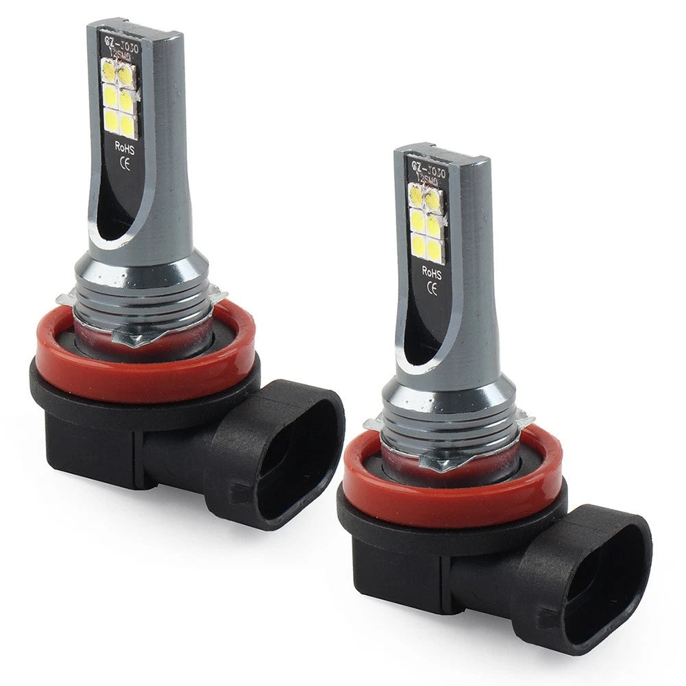 PairH11 LED Lamp Super Bright Bulbs White Light Lamp Fit Car