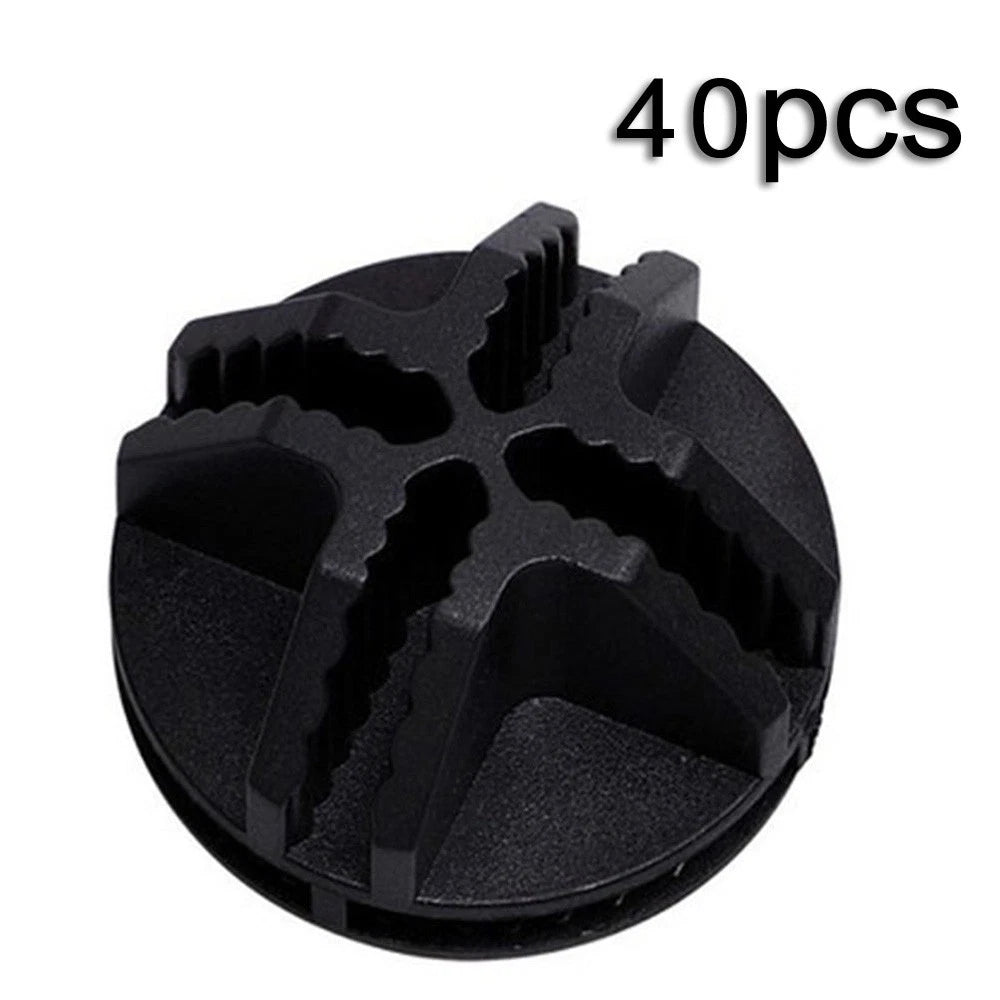 40x Wire Storage Connectors & Mesh Snap Organizer Mini Push Grid Black