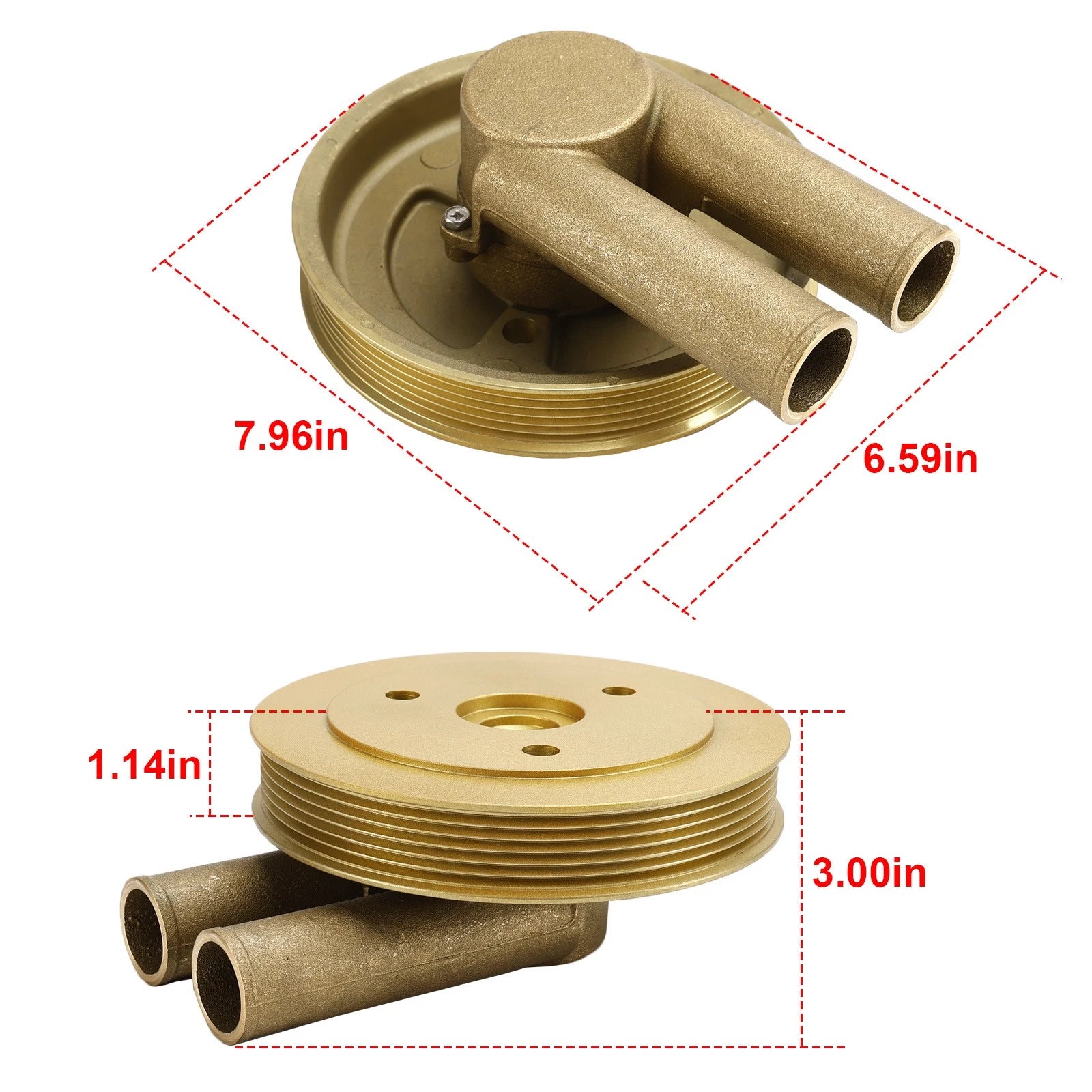 Water Pump for Volvo Penta 4.3L 5.0L 5.7L (21214599, 3812693, 3862482)