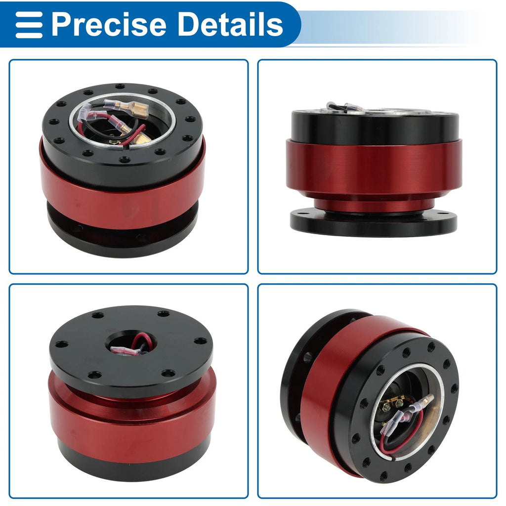Steering Wheel Quick Release Hub Adapter for - 12 Hole, Black Red